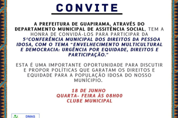 5º CONFERÊNCIA MUNICIPAL DOS DIREITOS DAS PESSOAS IDOSAS