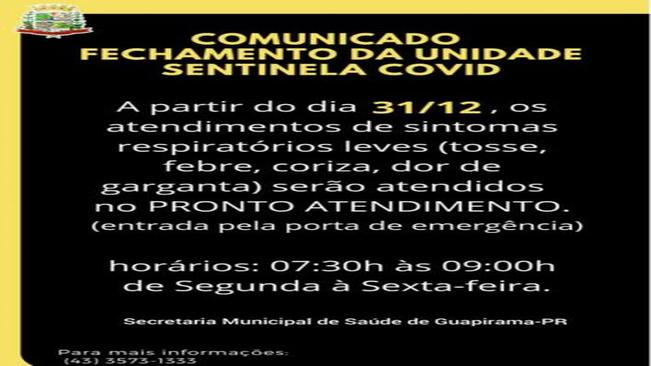 INFORMATIVO SOBRE ATENDIMENTO DE COVID!