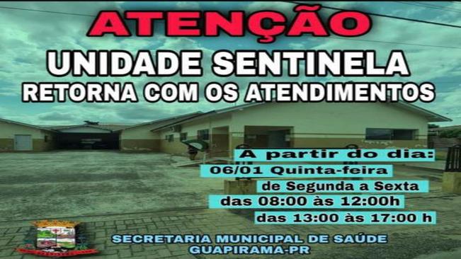 COMUNICADO SOBRE RETORNO DO ATENDIMENTO NO SENTINELA!